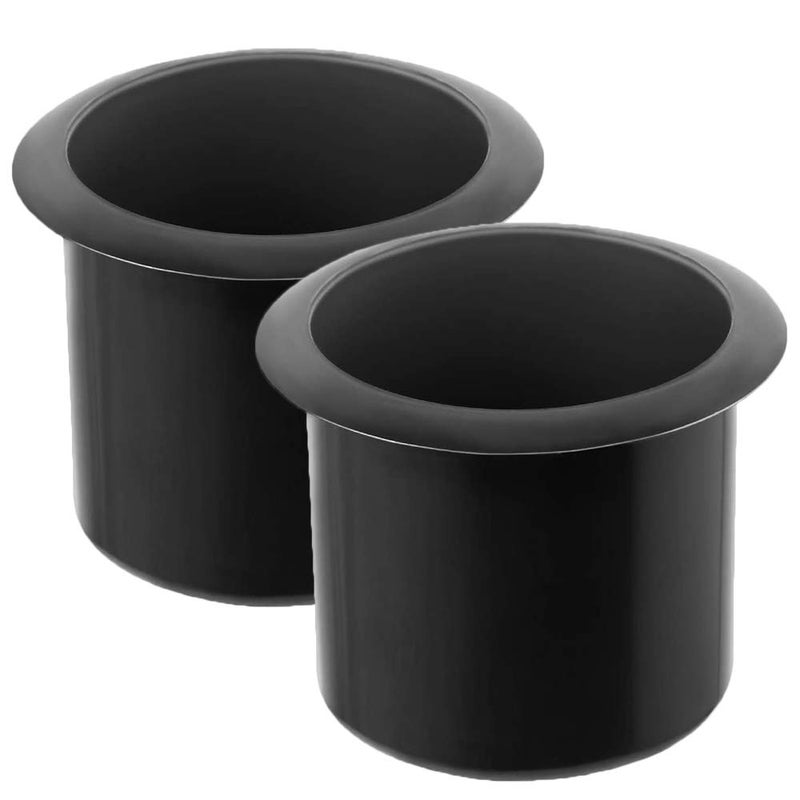 GYBest 2 Pcs Plastic Black Cup Holder  Recliner-Handles Replacement Cup Holder Insert for Sofa Boat Couch Recliner Poker Table (Bottom: 3.54""  Top: 4.17""  Height: 3.94"") - Image 1